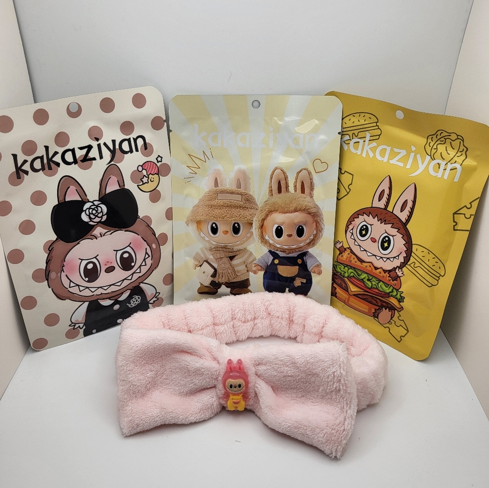 Monster Skincare Bundle NEW Plush Headband & 3-Pack Face Masks